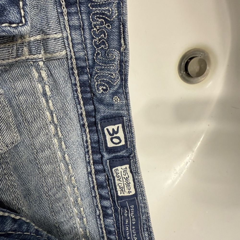 Miss Me Blue Bootcut Jeans with Contrast Stitching